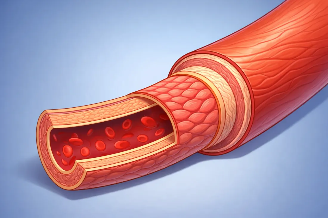 Illustration of a blood vessel cross-section