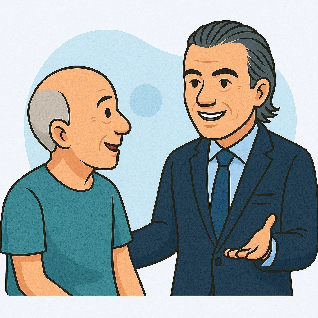 Friendly doctor in consultation with a patient